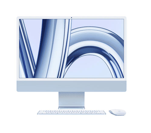 Image of Apple iMac - 24" - M1 Chip - 8 Core - 16GB - 1TB SSD - Blue (refurbished)